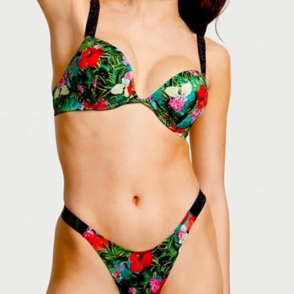 🔥HOST PICK🔥  👙 NWT 2pc Shine Strap Bombshell Bikini Top & Brazilian Bottom - Picture 3 of 12